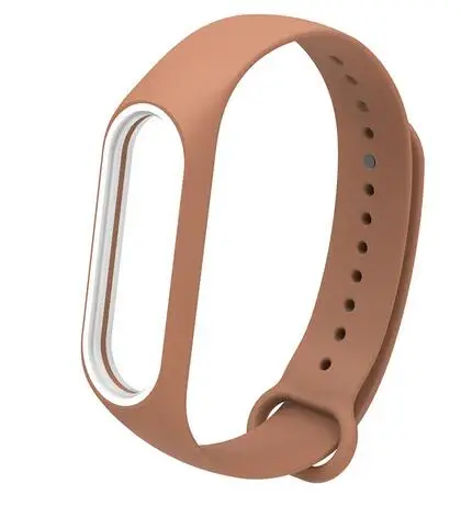Mi Band 3 силиконовый ремешок на запястье, браслет, двойной цвет, сменный ремешок для часов для оригинальной Xiaomi mi, 3 браслета, резиновый ремень - Цвет: white  Brown