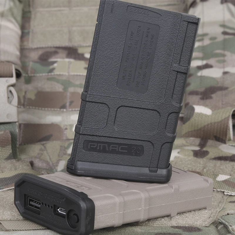

DIY Power Bank Case External Backup Charger Station Powerbank Box For Emersongear Pmac 20 Magzine 5.56 X 45 Style Hunting 18650