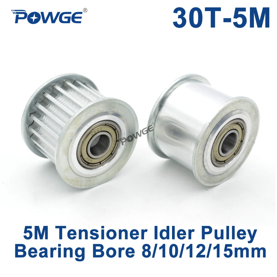 POWGE 30 Teeth 5M Idler Pulley Tensioner Wheel Bore 8/10/12/15mm with Bearing Guide HTD5M synchronous pulley Gear 5M 30teeth 30T POWGE 30 Teeth 5M Idler Pulley Tensioner Wheel Bore 8/10/12/15mm with Bearing Guide HTD5M synchronous pulley Gear 5M 30teeth 30T