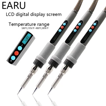 

60W LCD Display Electric Soldering Irons Temperature Adjustable Thermostat Electric Iron Handle Heat Pencil US EU UK 110V 220V