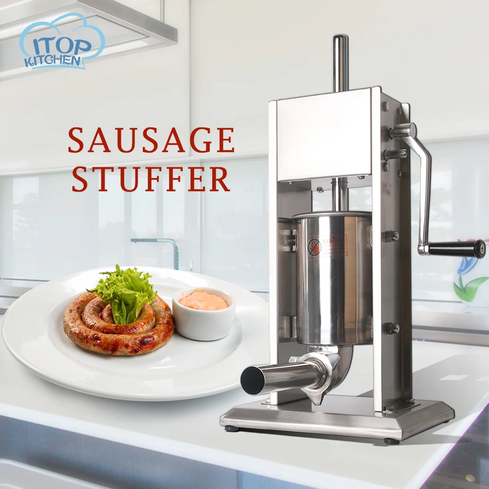 

Silver handheld Multifunctional small home making manual sausage filler kitchen tools Vertical design effort enema machine