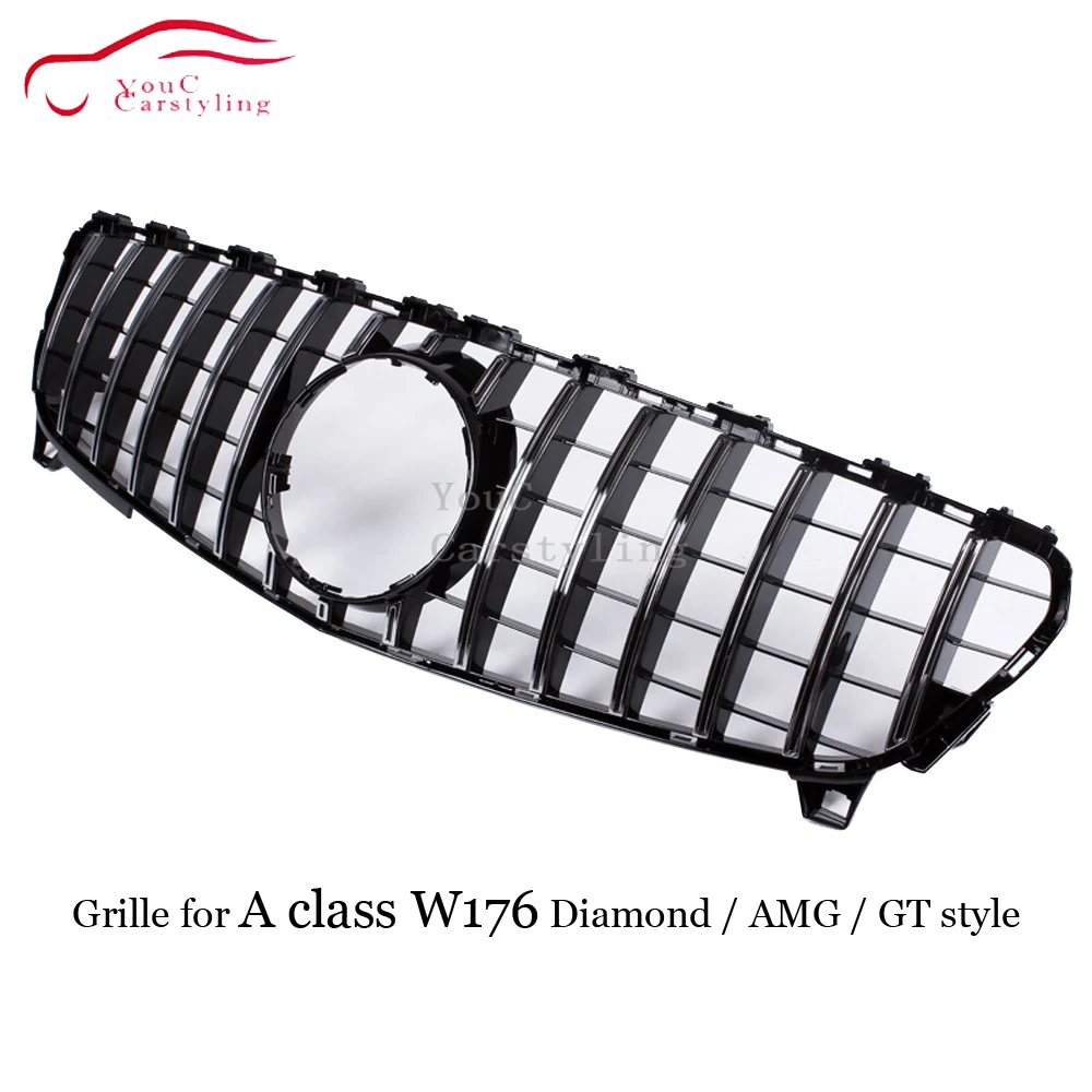 Передняя решетка GTR GT Grill Diamond AMG Style для Mercedes Benz A Class W176 A180 A200 A260 A45 автомобильный