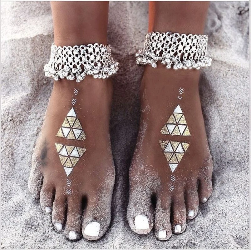 Bohemian Silver Bells Indian Women's Anklet Foot Bracelet Barefoot Sandals Chain Strap Beach Accessories Jewelry For Women - Image 2