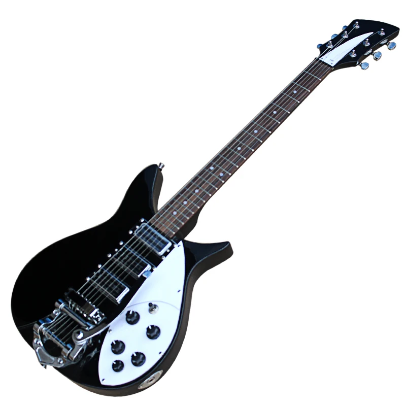 

Factory Custom Black Electric Guitar with 6 Strings,527mm Scale Length,Rosewood Fingerboard,White Pickguard,Offer Customized