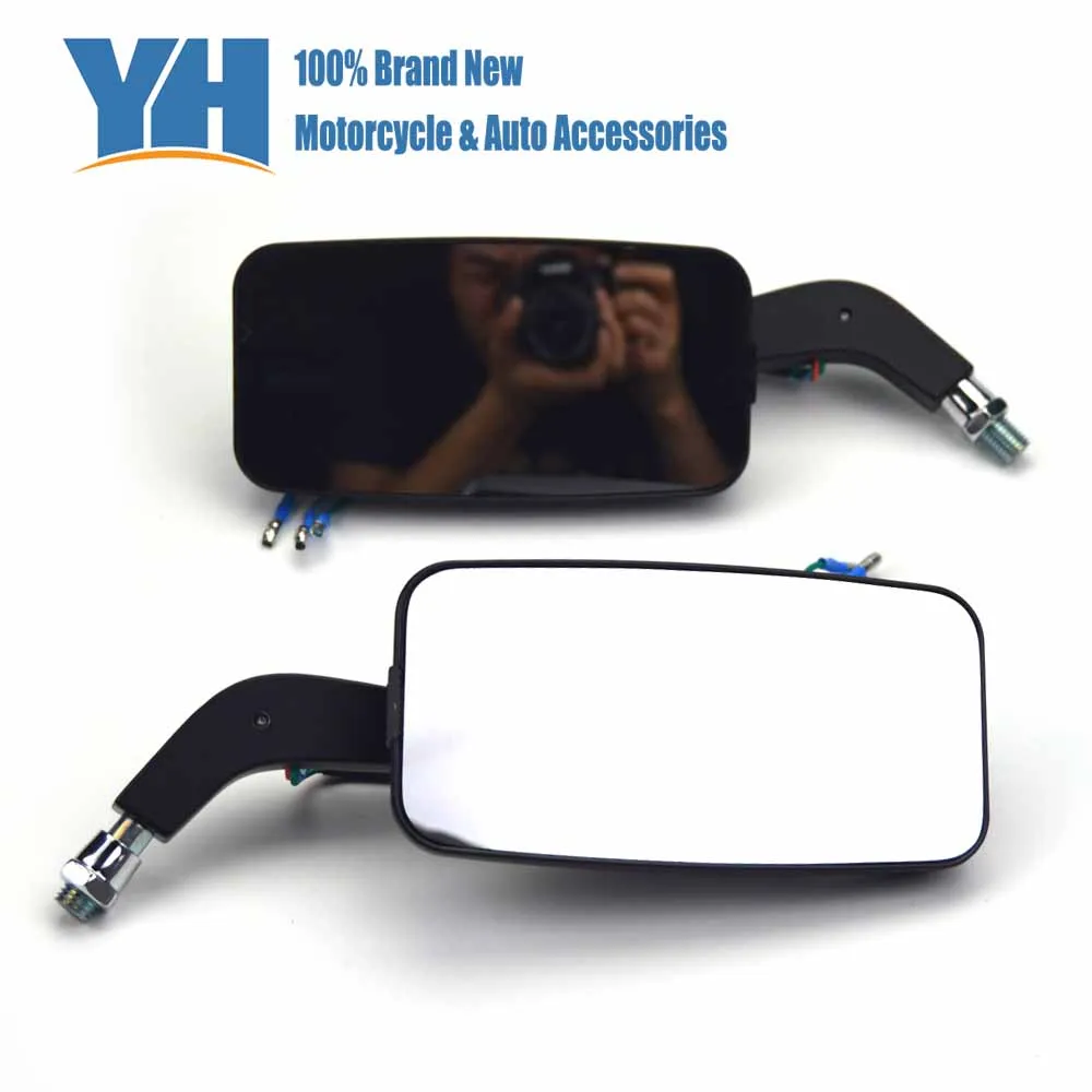

LED INTEGRADED TURN SIGNALS MOTORCYCLE REARVIEW SIDE MIRROR FOR HARLEY Black