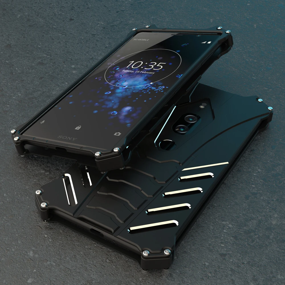 

For Sony XZ2 Premium Case R-JUST Luxury Space Aluminium Metal Cases For Sony Xperia XZ2 Premium 5.8" Mobile Phone Cover Coque