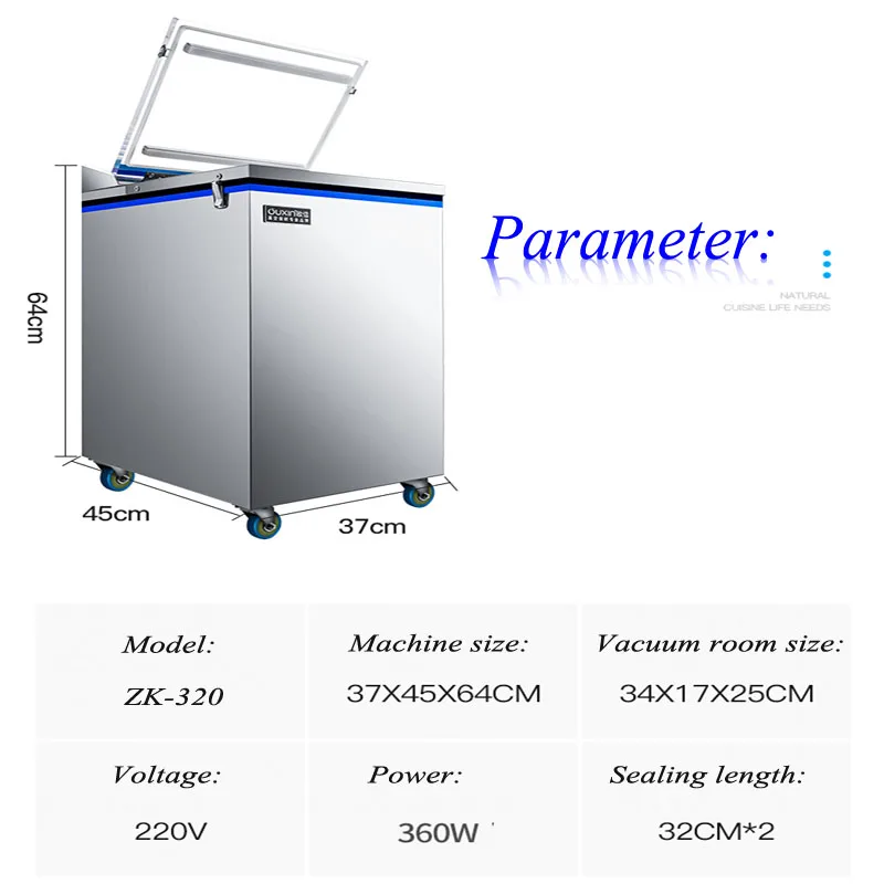 Автоматическая сухой и влажной Еда вакуумный упаковщик вакуумный упаковочная машина коммерческие бытовые ZK-320
