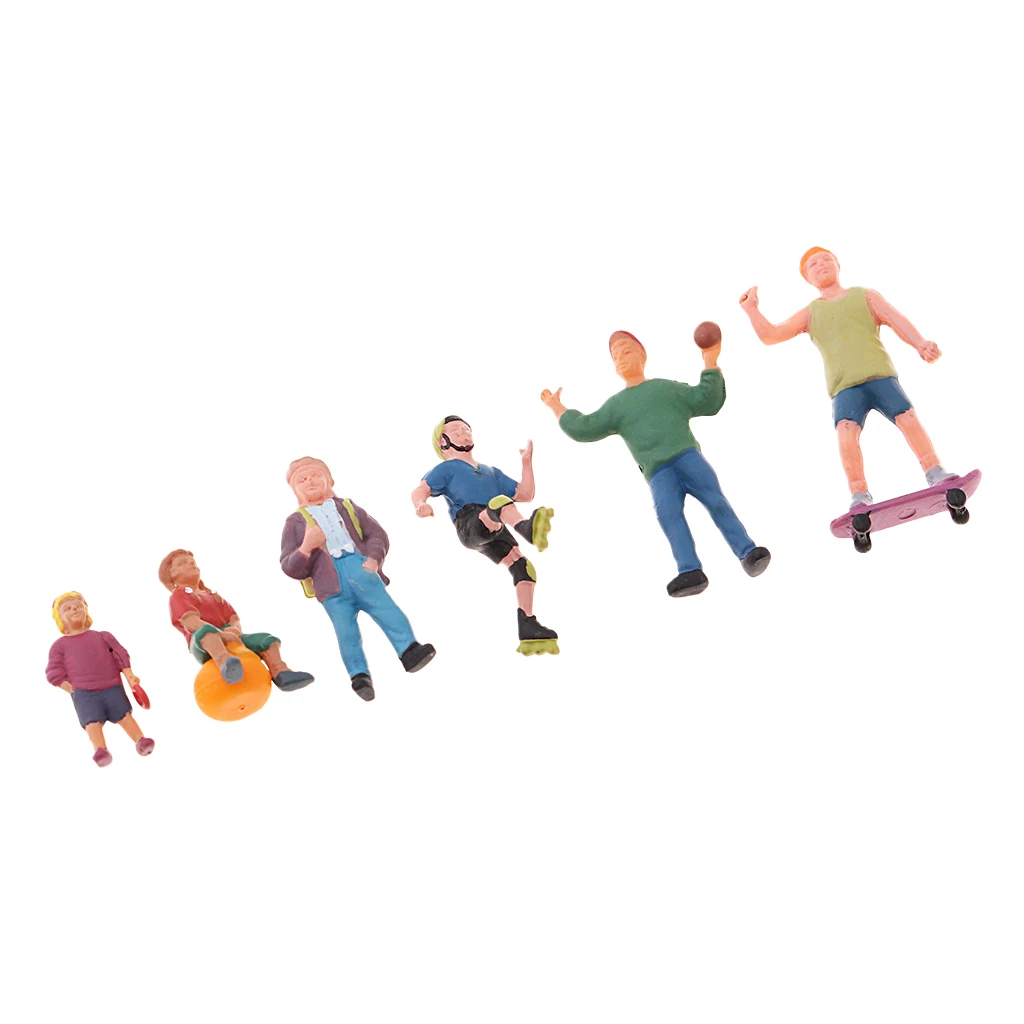 1/87 People Passenger Ation Figure Models Painted HO OO for RR Railroad Street Park Scenery Diorama Architecture