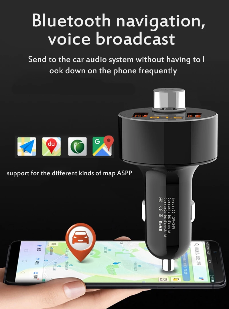 Автомобильный Bluetooth fm-передатчик радио адаптер Автомобильный mp3 плеер USB диск TF карта автомобильное зарядное устройство Handsfree автомобильный комплект для iPhone Xiaomi и т. Д