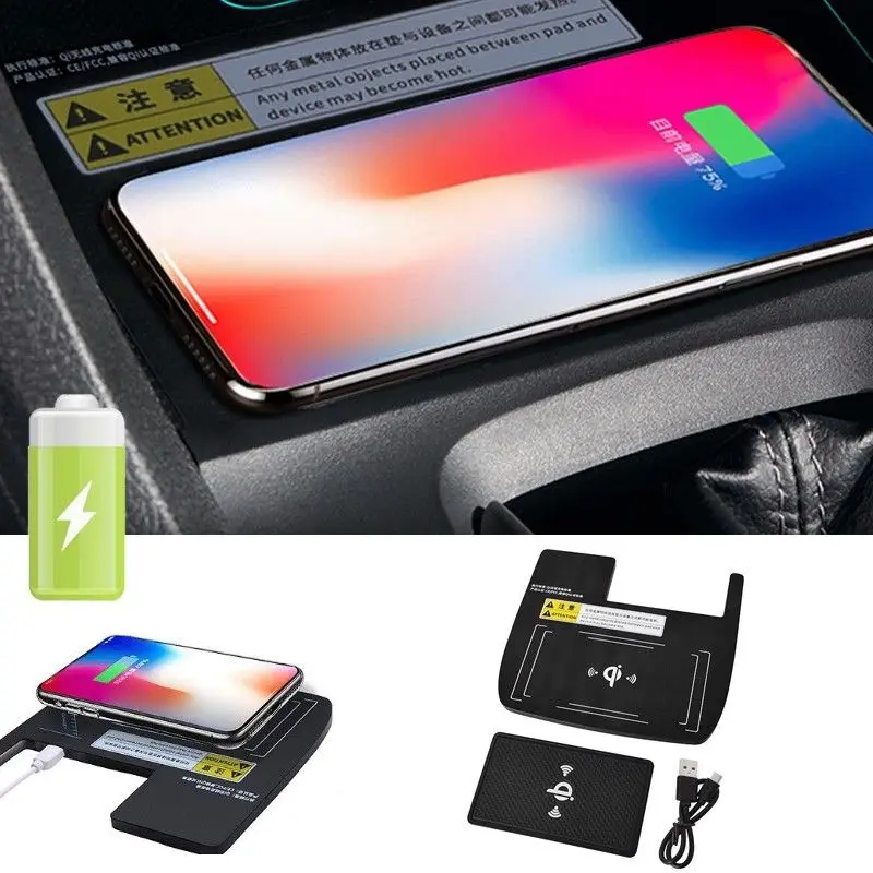 

Console Storage Box Qi Wireless Charger Charging For Honda Civic 10th 2016-2018 Electronics Accessories Cables Adapters Sockets