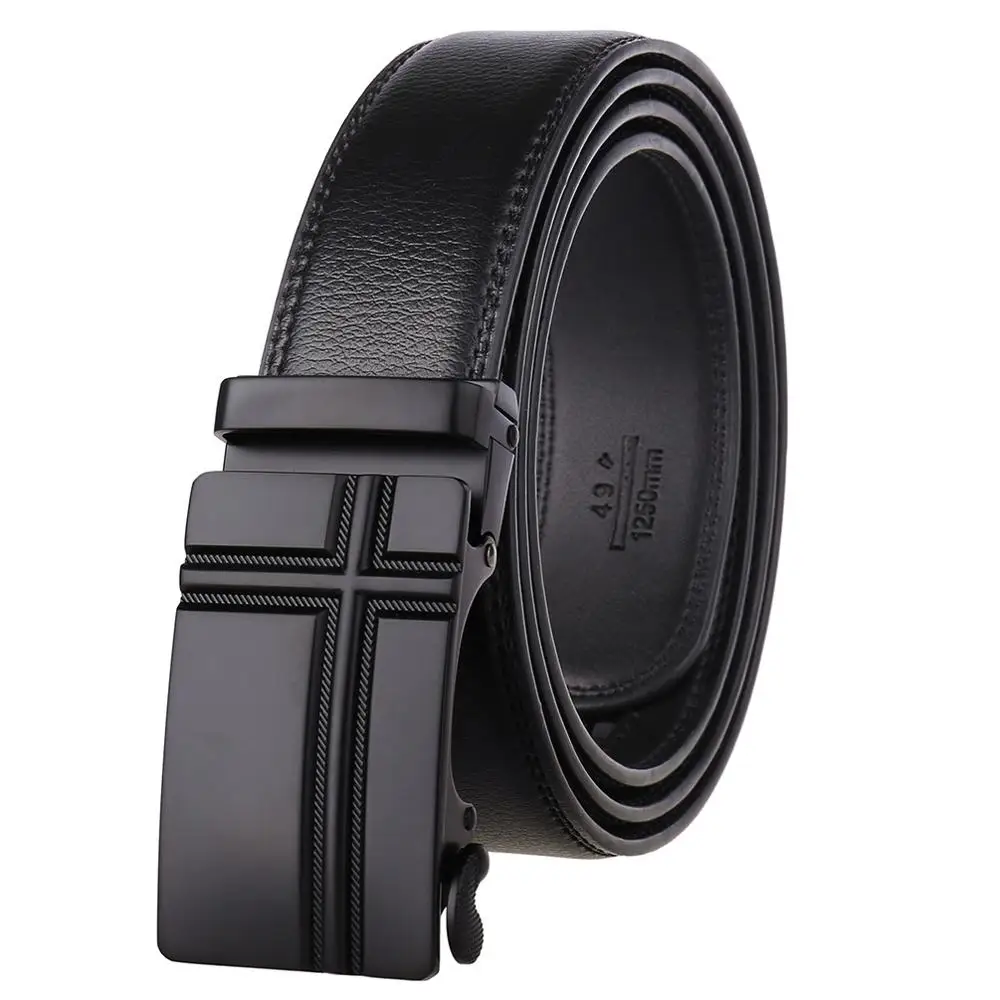

Men's Genuine Leather Belt Automatic Buckle Waist Strap for Business Male Cintos High Quality Cowhide Men Belts