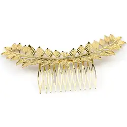 Модные Винтажные золотые форма серебряного листа металлические заколки для волос женские элегантные шпильки заколки для волос женские