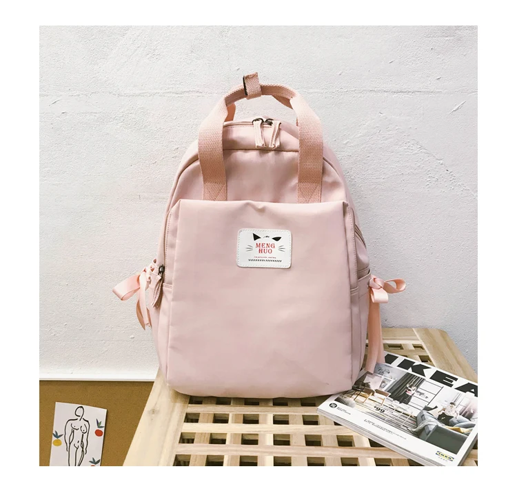 Menghuo Модный женский рюкзак с милым бантом, рюкзаки для девочек-подростков, школьные сумки, Mochilas Feminina, рюкзак Mochilas Mujer