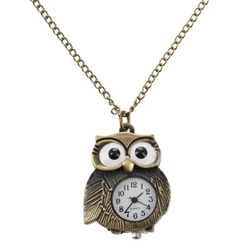 

42 x 31 mm bronze pendant owl necklace chain pocket
