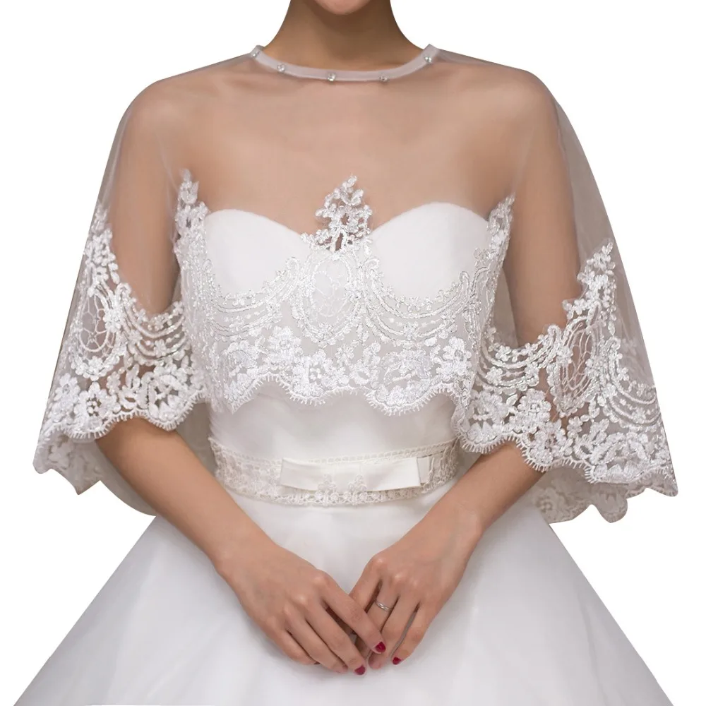 Elegant Lace Wedding Wraps Bolero bridal jacket ivory wedding jacket Wedding Accessories