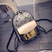 2017 New Snake PU Leather Women Backpack Female Fashion Rucksack Brand Designer Ladies Back Bag High
