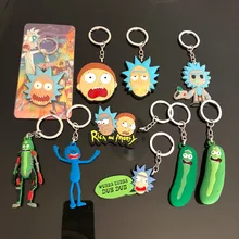 Rick and Morty Action Figure Collection Model Toy Q vision keyring pendant rick and morty Bobble Head Q Edition Keychain Toys