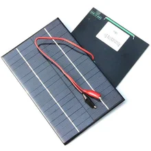 Solar Panel 4.2W 18V Solar Cell Polycrystalline Solar Panel Crocodile Clip For Charging 12V Battery 200x130x3mm black