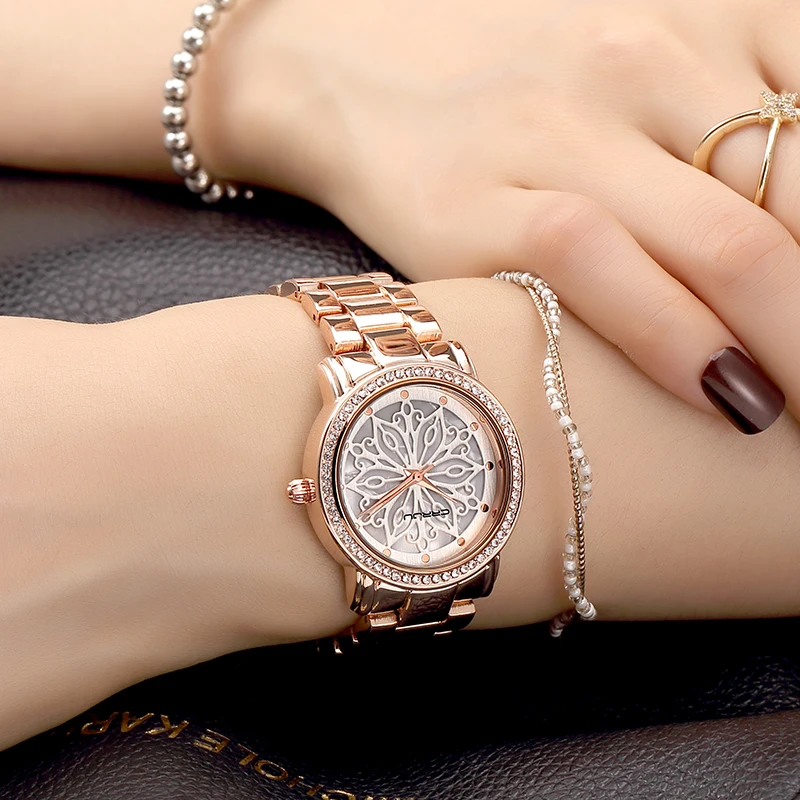 

CRRJU Simple Fashion Stainless Steel Analog Quartz Wrist Watch Calendar Female Dress Watch Women Clock Relogio Feminino