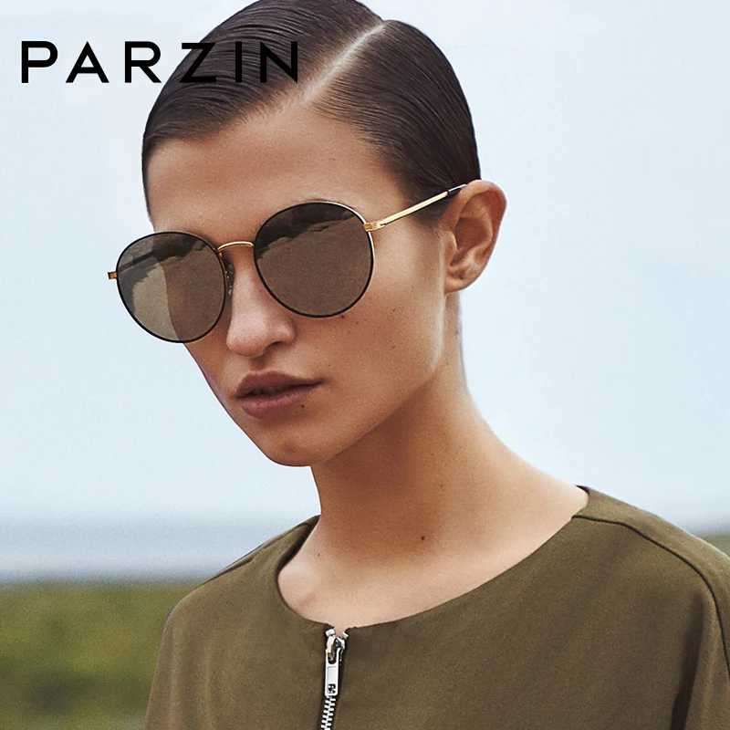 

PARZIN TAC Polarized Driving Sun Glasses Round Sunglasses For Women High Quality Coating Mirror Lens Glasses