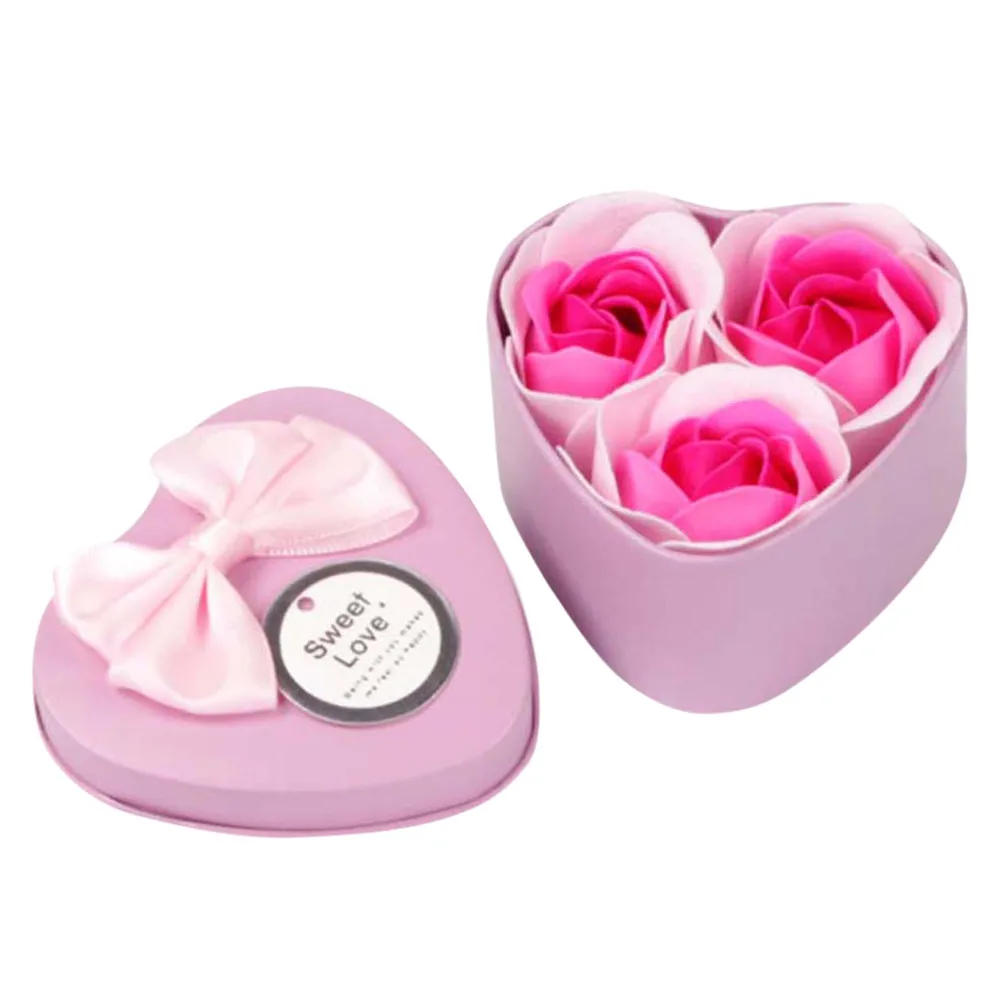 

flowers 3Pcs Heart Scented Bath Body Petal Rose Flower Soap Wedding Decoration Gift Best apr26