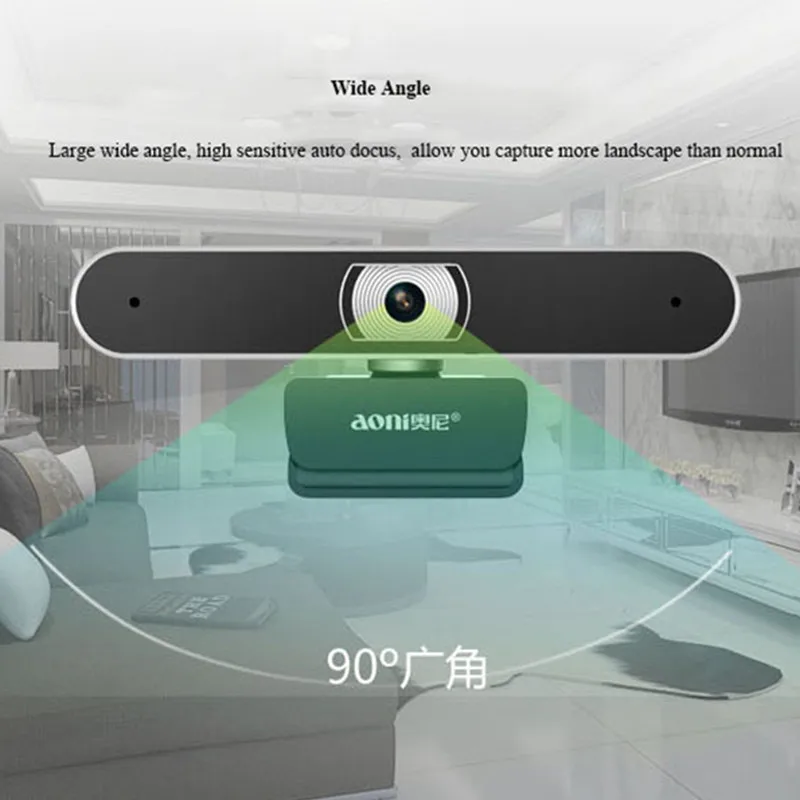 Aoni HD 1920*1080 AF Webcam Wide-Angle PC Computer Camera With MIC Support Verification Network Live Smart TV Video Web Cam A35