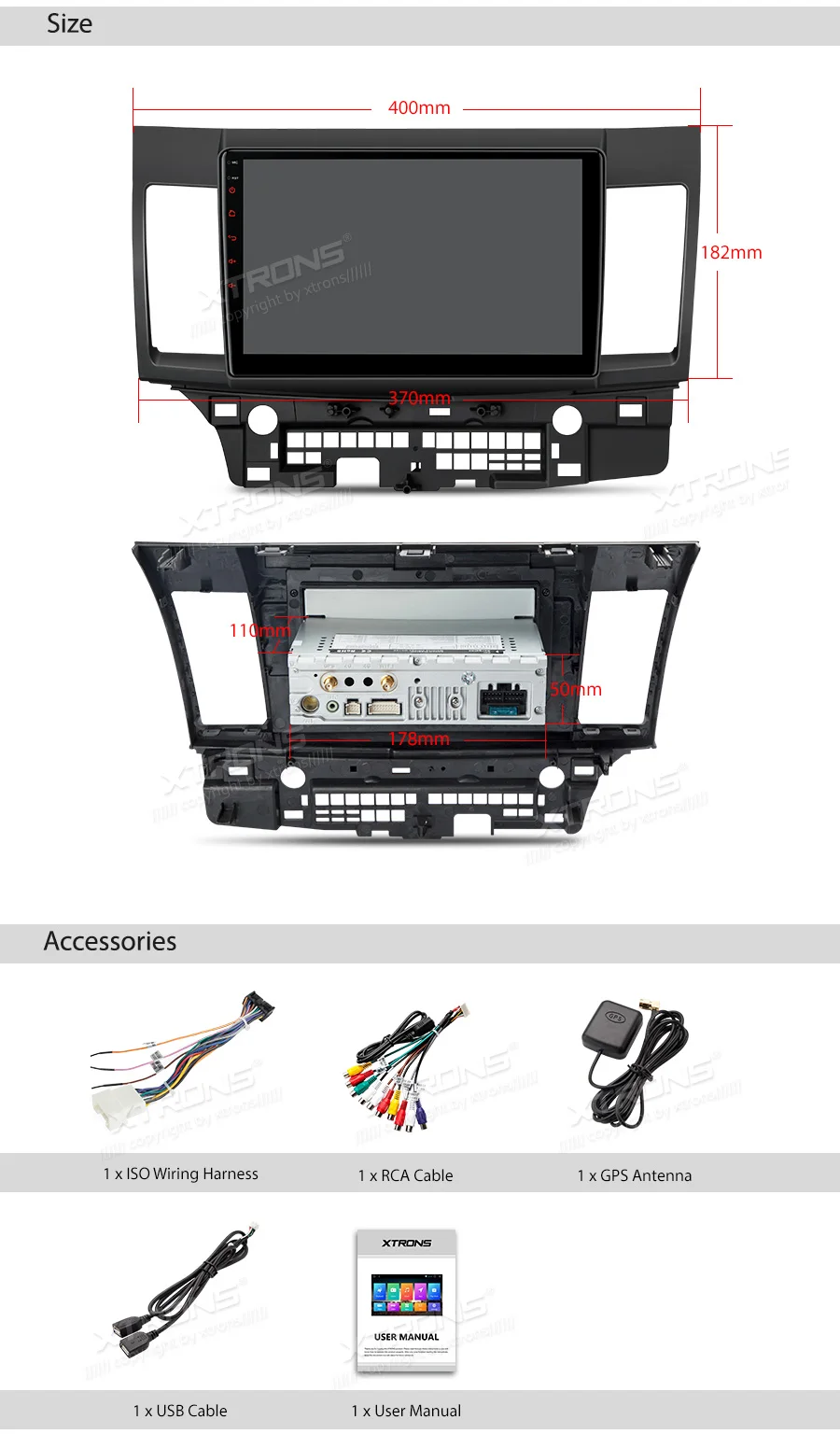 Top 10.1" Android 8.1 Oreo OS Car Multimedia GPS Radio for Mitsubishi Lancer 2007-2017 & Mitsubishi Lancer Evolution 2007-2017 23