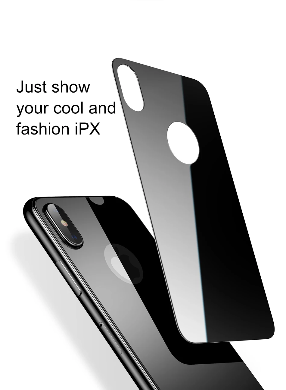 Baseus 0,3 мм защитная пленка на заднюю панель для iPhone X 9 H, закаленное стекло для iPhone X, ультратонкая защитная пленка на заднюю панель