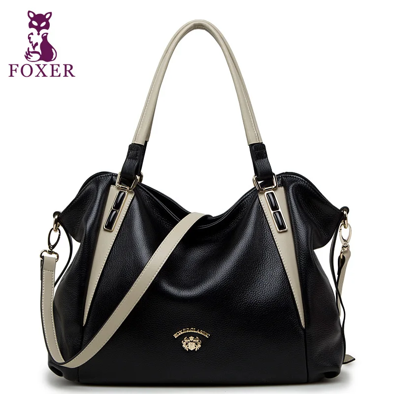 FOXER women messenger bags new 2018 shoulder bag women famous brands genuine leather handbag vintage tote fashion wristlets bag FOXER women messenger bags new 2018 shoulder bag women famous brands genuine leather handbag vintage tote fashion wristlets bag