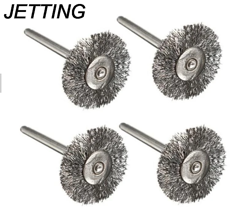 JETTING 10pcs/lot T-Shape Mini Steel Wire Wheel Brushes Cleaning Practical Abrasive Tools Clean For Dremel Rotary Tools