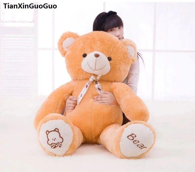 

stuffed plush toy teddy bear large 120cm orange bear doll soft throw pillow,Christmas gift h0644