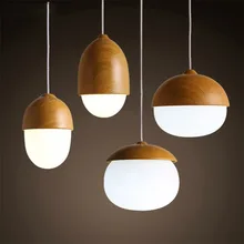 American Country Pendant Light Creative Wood Pendant Lamp Glass Ball Hanging Lamp Nordic Designer Light Art Deco Lighting Abajur