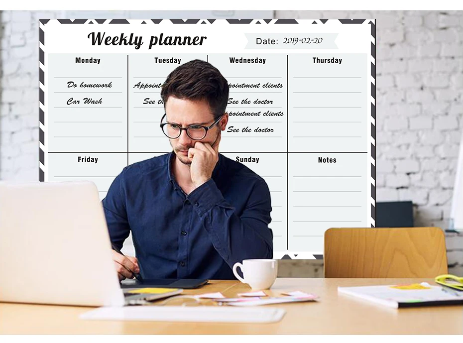 Magnetic Calendar Daily Weekly Planner Sticker To Do List Organizer Dry Erase Drawing Board Custom Language Fridge stickers 2019_21