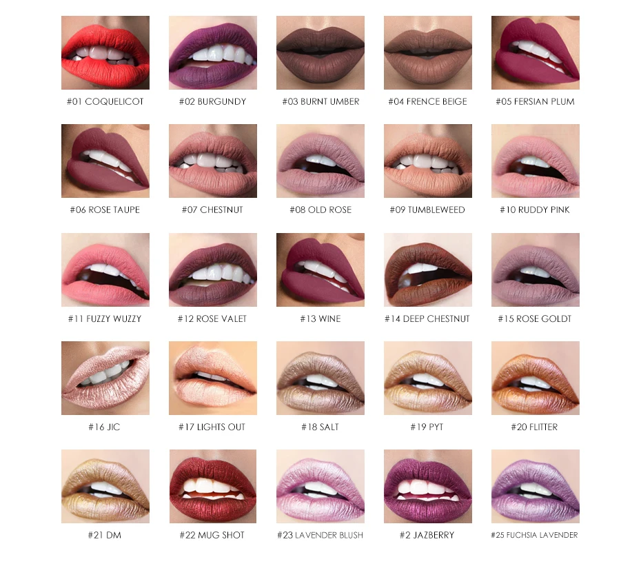 Focallure™ Waterproof Liquid Lipstick 25 Colours BARTER HUTT