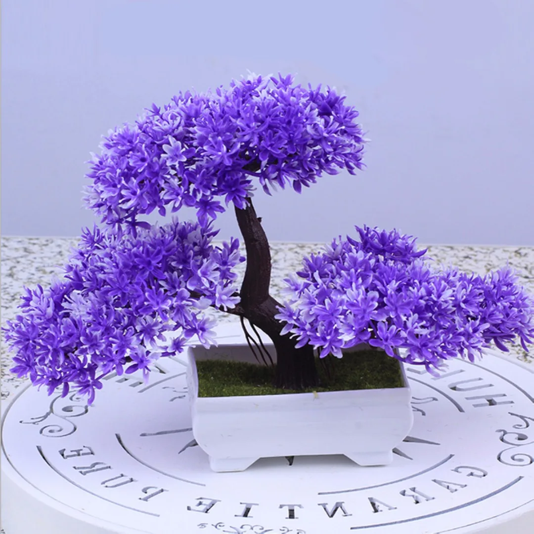 1pc New Plastic Resin Bonsai Tree Artificial Plant Decoration For Office Home 18cm