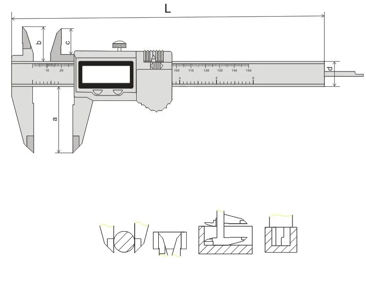 medição de messschieber paquimetro de 0-150mm digitas da precisão alta ip67 150mm