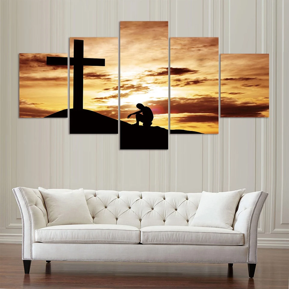 Modern Canvas Painting Frameless Print Wall Art Pictures 5 Pieces Man