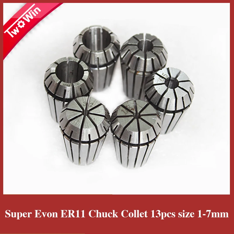Free shipping er11 collet set 13 pcs er11 collet chuck from 1mm to 7mm
