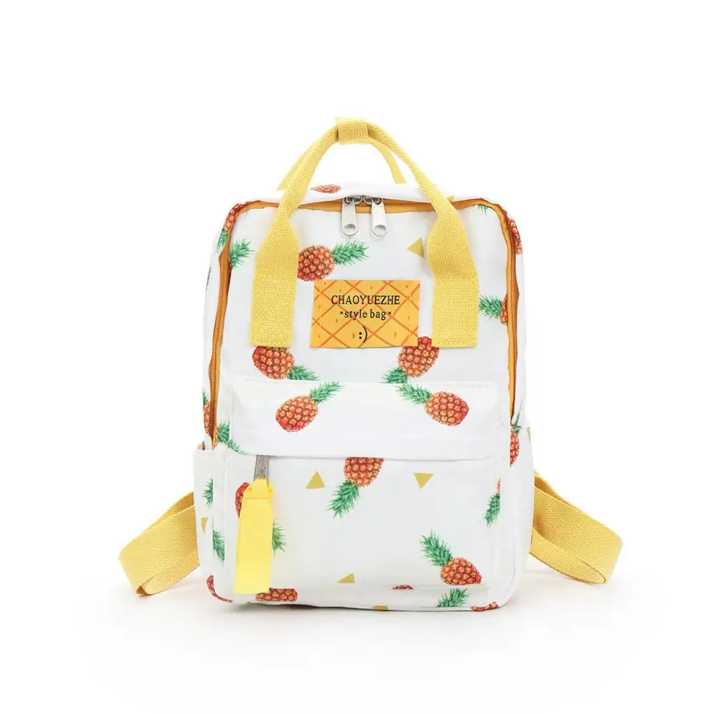 

Pineapple Cartoon Schoolbags for Teenage Girls Trendy Pineappl Printing Travel Backpack Girls Campus Style Leisure Backpack