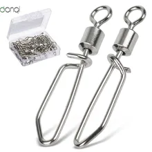 10/20/50 шт./лот Нержавеющая сталь рыболовный Соединитель с застежкой "булавка" подшипников качения оснастки поворотный шпильки рыболовные принадлежности карабин рыболовные снасти