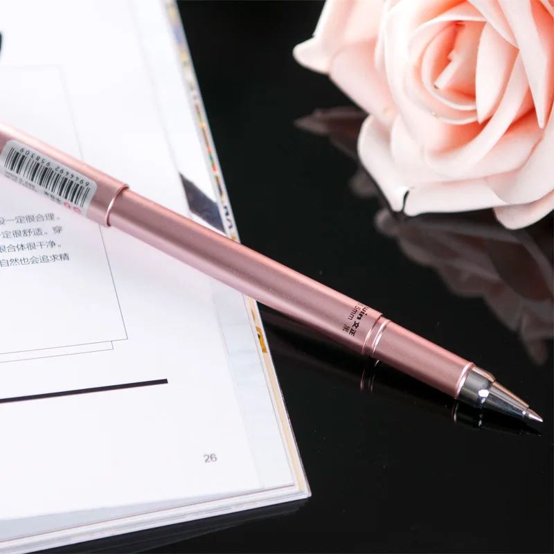 1 шт., Высококачественная одноцветная черная ручка унисекс с чернилами, 0,5 мм, игольчатая гелевая ручка для офиса, обучающая ручка для письма, школьные принадлежности