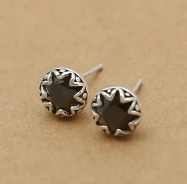 

stud earrings silver earrings women earring black earrings 100% silver