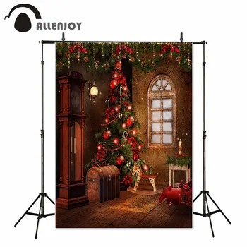 

Allenjoy photography backdrop Christmas tree decoration Trojan horse Gift Wooden box background photo studio camera fotografica