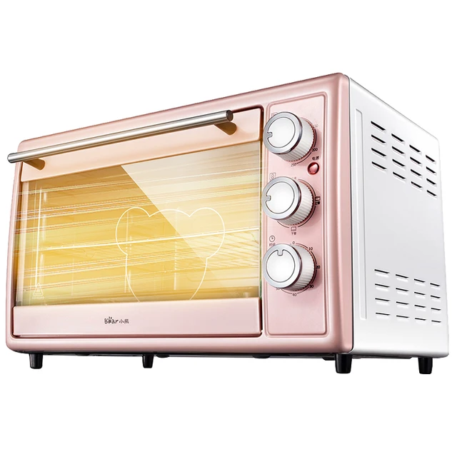 Cheap X36 30L pink Multifunctional automatic electric oven Cake Makers Thick stainless steel  4 independent Heating tube 60min timing