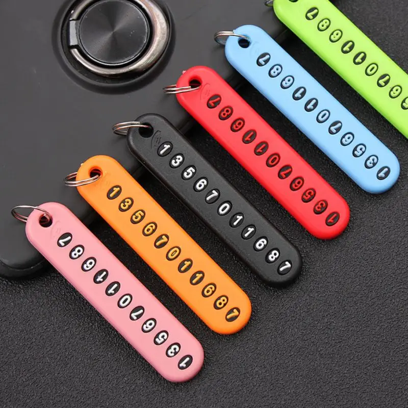 

Personalized Custom Anti-lost Phone Number Plate Pendant Car Keychain Jewelry