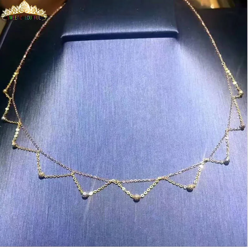 

Jewelry 18K Au750 gold Necklace Wedding gifts W-101