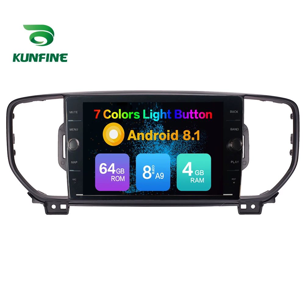 Excellent Octa Core RAM 4GB Android 8.1 Car DVD GPS Navigation Player Deckless Car Stereo for KIA KX5 Sportage R 2016 Black Color Radio 2