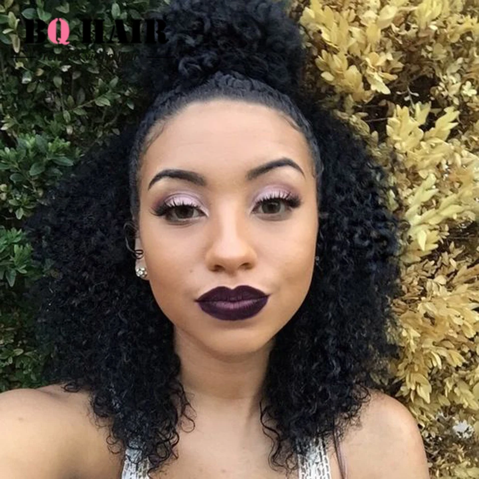 Kinky Curly Hair Products Amazon BQ Product 8A Malaysia Afro Kinky Curly Hair 360 Pre Plucked Lace
