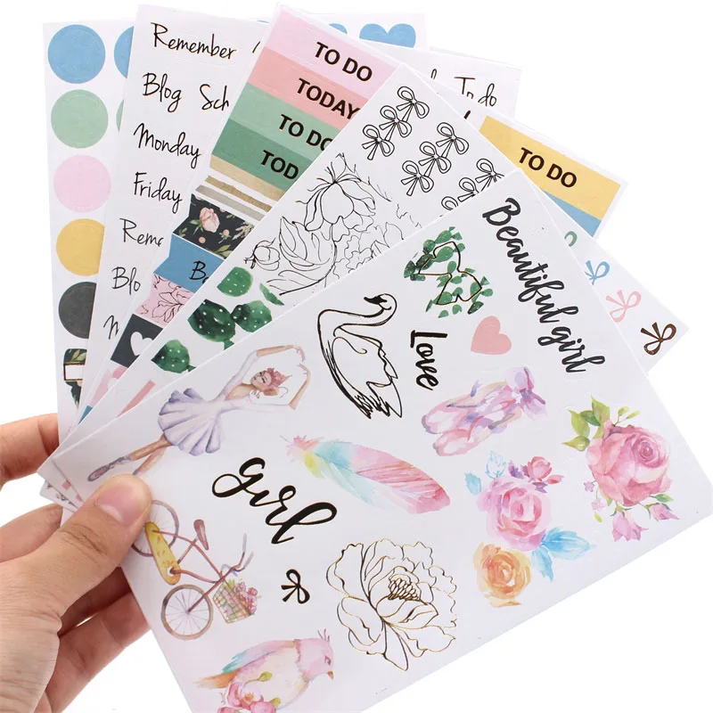 ZFPARTY балетная девушка самоклеющиеся бумажные наклейки для скрапбукинга DIY