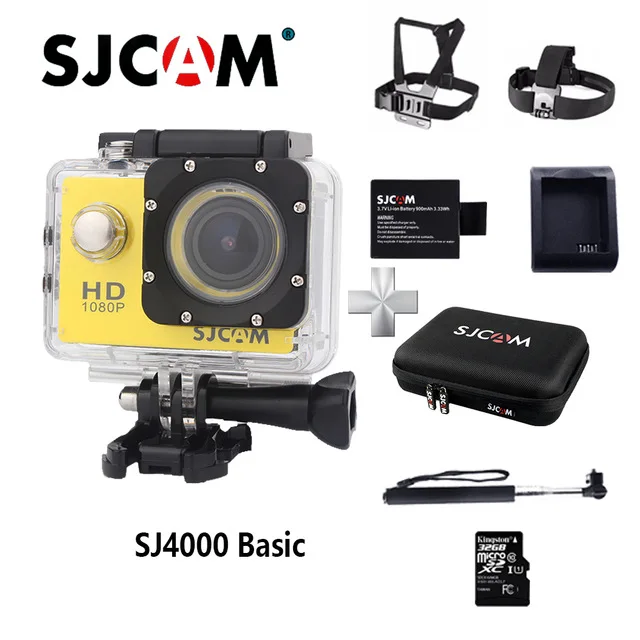 Оригинальная Экшн-камера SJCAM SJ4000 Basic HD Sport Helmet SJ 4000 Cam 2,0 экран 30 м Водонепроницаемая камера 1080P спортивная камера